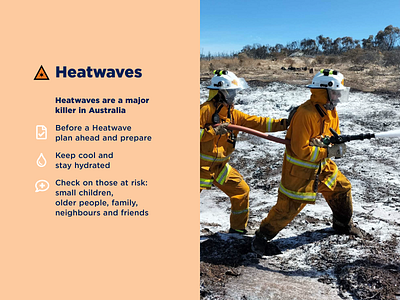 SACFS - Heatwaves Display Panel branding design emergency services fire firefighters graphic design information layout photography presentation typography vector