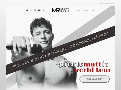 Landing Page of Favourite Comedian UI 3d animation branding design graphic design illustration logo typography ui vector