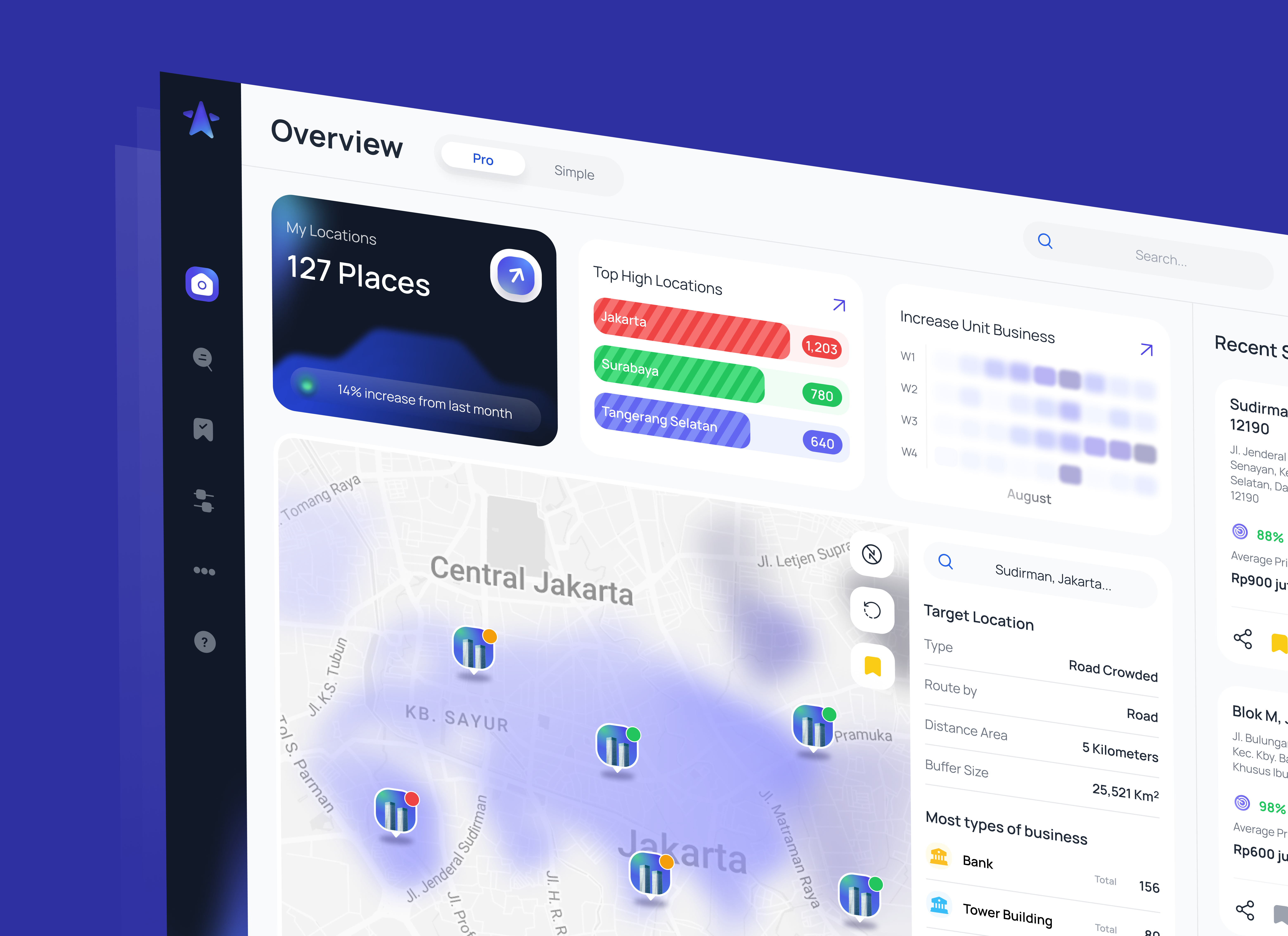 PinStar - Dashboard Web SaaS Location Intelligence branding clean dashboard design location location intelligence pwa saas ui uiux ux wab app