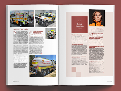 SACFS - 2022 Yearbook Internal Spread australian book spread booklet design branding bush fire design emergency services firefighters graphic design spread typography yearbook