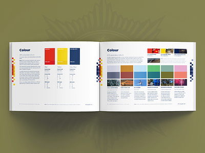 SACFS - Style Guide australian blue branding bush fire colours design emergency services fire fighters government brand graphic design palette red style guide typography yellow
