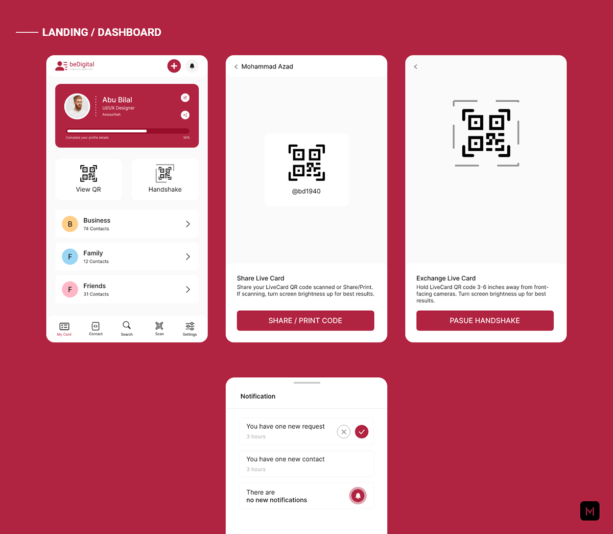 beDigital Digital business cards mobile app (Case Study) by Mohammad