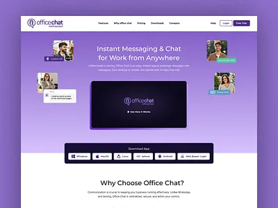 Chat Software Design Exploration business chat conversation discord figma internet landing page modern slack software ui ux webflow wix wordpress