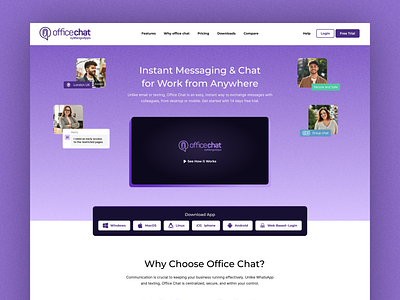 Chat Software Design Exploration business chat conversation discord figma internet landing page modern slack software ui ux webflow wix wordpress