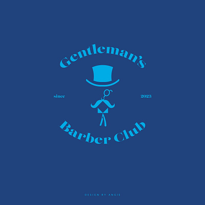 Daily Logo Challenge - Day #13 - "Barbershop" barber barbershop blue brand branding contrast daily logo design flat design graphic design logo logotype vector
