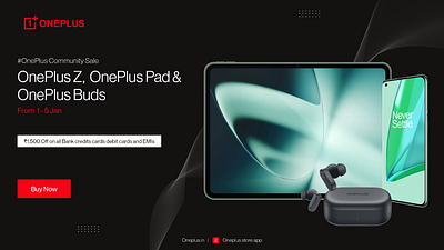 OnePlus website banner design app branding design graphic design illustration logo ui ux web website