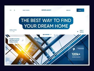 Real Estate Header agency design listing property real estate agency real estate website realestate rent ui ui design web header website design