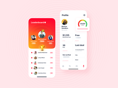 Leaderboard & Profile App Screens design illustration leaderboard leaderboard profile app screens mobile mobile app profile ui ux