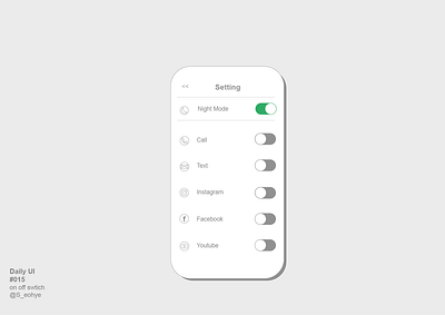 On and Off switch uiux (dailyui 015) dailyui onoffswitch uiux