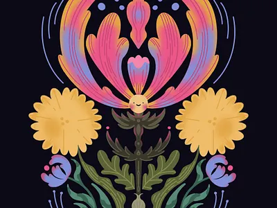 Blooming doodle illustration procreate