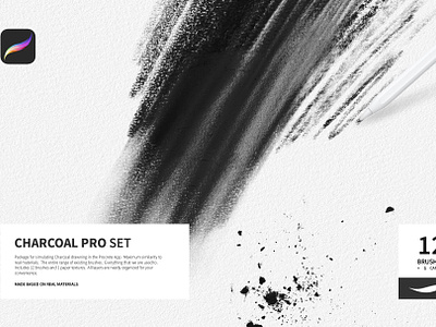 Charcoal Pro Set for Procreate App