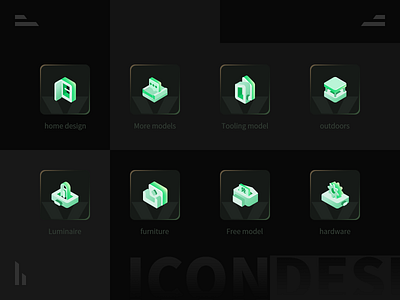 2.5D icon design 2.5d design green icon icon illustration ui 设计