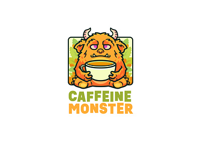 Monster coffee logo mascot cartoon character illustration animal cafe cartoon character coffee colorful craeature cup cute design graphic illustration illustrator logo mascot modern monster mug scary vector