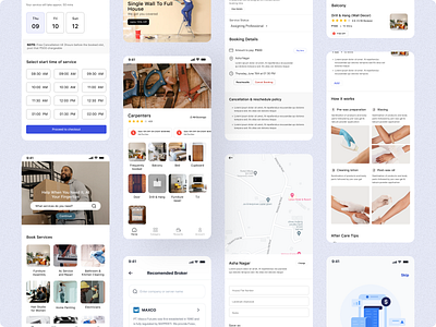 Service Booking: Mobile App Design app design logo ui ux