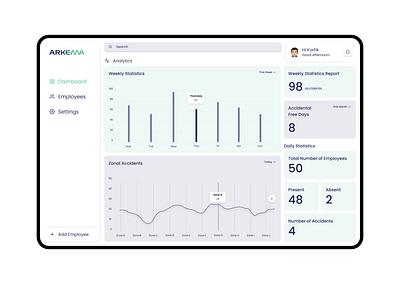 Arkema Dashboard Redesign app design ui