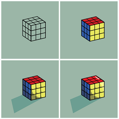Simple Rubik's cube illustration adobe illustration animation bangladesh branding design graphic design illustration illustrator