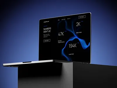 LeadFlux — Case Studies animation blue case study flux high end landing landing page mac mockup motion graphics ui ux web web design