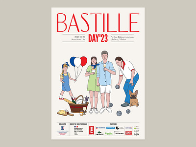 Bastille Day Poster bastille day design france graphic design illustration petanque picnic poster poster design vector