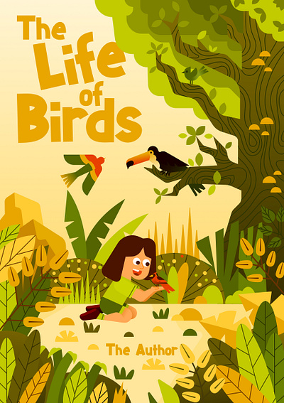 The Life of Birds Book Cover character design children book cover design drawing graphic design illustration illustrations vector