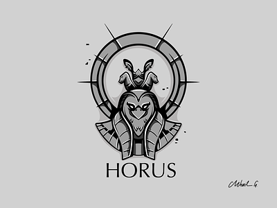 The Ancient Gods of Egypt ancient character design eagle egypt god hand drawn horus illustration ink logo myth procreate