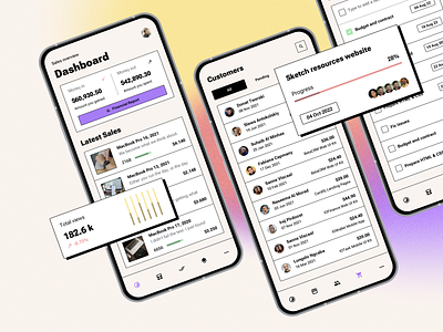 CRM App Dashboard inspired with Neo Brutalism crm dashboard graphic design inspiration mobile app neobrutalism neubrutalism product design saas software template trend ui ui design ui kit ux