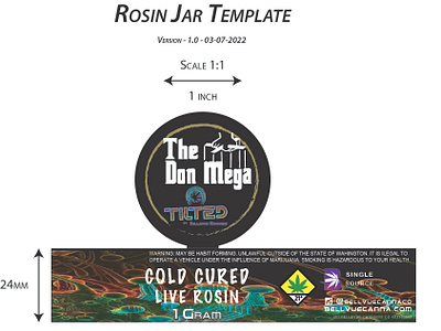 The Don Mega Cold Cured Live Rosin 1-gram jar label adobe illustrator adobe photoshop branding cannabis cannabis industry cannabis packaging design graphic design illustration logo logo design marijuana packaging packaging design product label