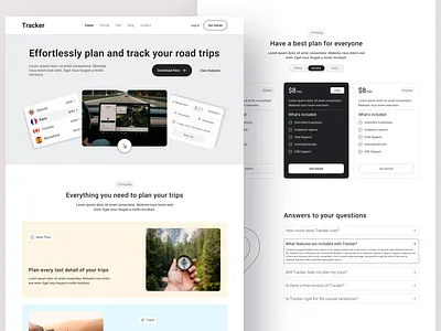 Tracker Landing Page ahmed tamjid branding clean design clean ui explore home page location location website make a friend maps minimal design modern popular saas saas app tracker tracking traker website travel ui design
