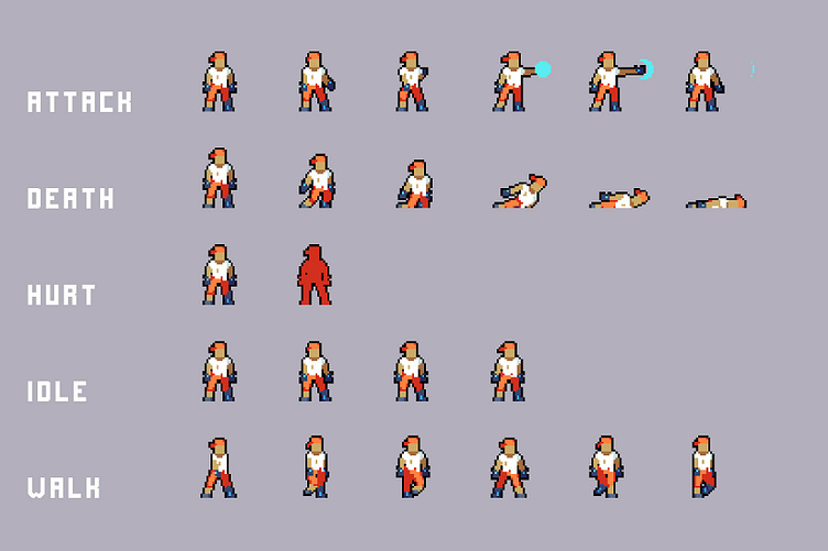 Prisoner Character Sprites Pixel Art by 2D Game Assets on Dribbble