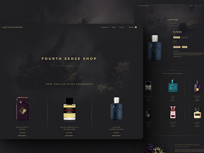 FourtSense | Webflow Shop cro dark mode dark shop dark site fragrances perfumes shop uxui webflow shop webflowe commerce webshop