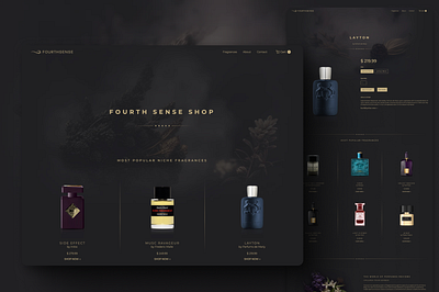 FourtSense | Webflow Shop cro dark mode dark shop dark site fragrances perfumes shop uxui webflow shop webflowe commerce webshop