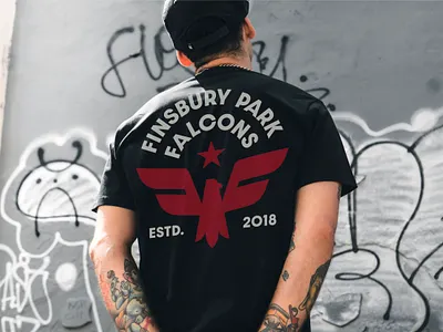 Finsbury Park Falcons logo design badge badge design badges brand design brand identity brand identity design branding design graphic design identity design logo logo design logo designer logomark logos minimal modern simple sports visual identity