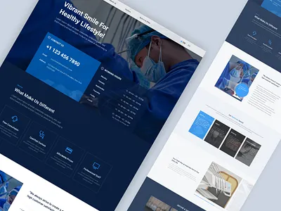 Dental Clinic Concept Landing page UI blue branding clean clinic concept graphic design landing landingpage logo page ui ux web