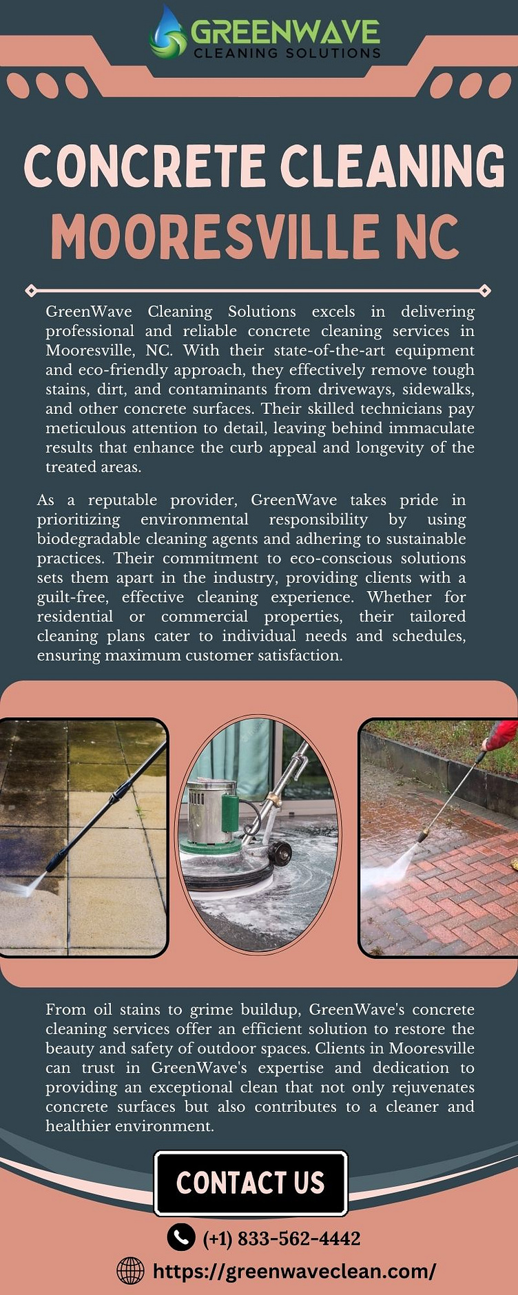 Concrete cleaning Mooresville Nc by Greenwave Clean on Dribbble