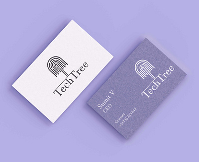 Tech Tree Business Cards Mockup branding design graphic design illustration logo typography