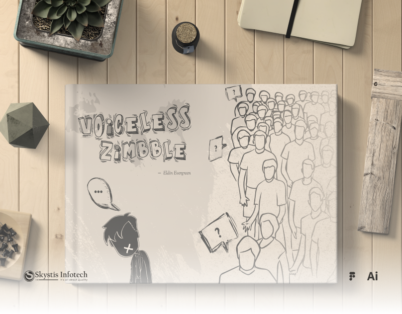 Voiceless Zimbble - Kids Book Cover book book cover child children cover figma graphic design illustration illustrator kid kid book kids book