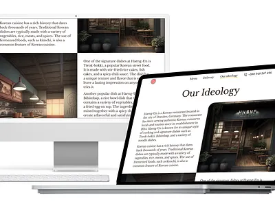 Landing page for restaurant of Korean cuisine | Haeng-Un branding design illustration landing page logo logo design ui uxui web design