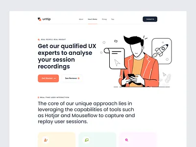 Landing Page Exploration analysis branding business design graphic design growth header illustration illustrations landing page design product design recording saas solution support ui ux web web design website