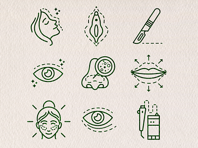 Beauty Clinic - Website Icons 2d beauty clinic brand identity branding design figma icons icons design illustration illustrator vector website icons