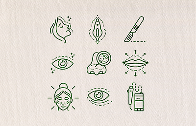 Beauty Clinic - Website Icons 2d beauty clinic brand identity branding design figma icons icons design illustration illustrator vector website icons