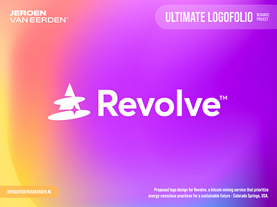 Revolve - Ultimate Logofolio Entry behance bit bitcoin branding creative logo crypto crypto logo drill hat jeroen van eerden logo logo gradient logofolio magic modern logo revolve star wizzard wizzard hat