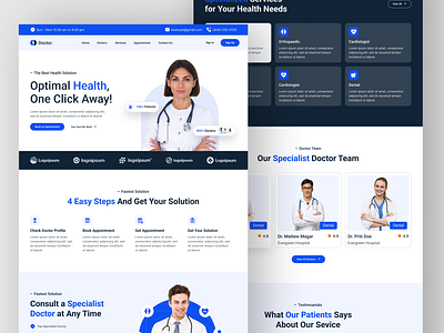 Doctor Appointment Landing Page | Healthcare Website app landing page business design doctor doctor appointment doctor finder app figma healthcare hire me landing paage landing page landingpage photoshop ui ux web web app web design website website design