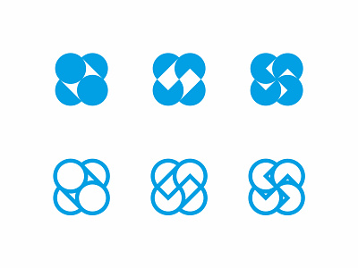 X Circle blue circle concept deisgn line logo tweet x