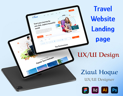 Travel Website Landing Page UX/UI Design design graphic design landing page ui ui desogn ux