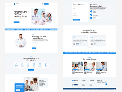 Medicare - Hospital Website Template animation branding design doctor figma landing page logo typography ui uxui webflow