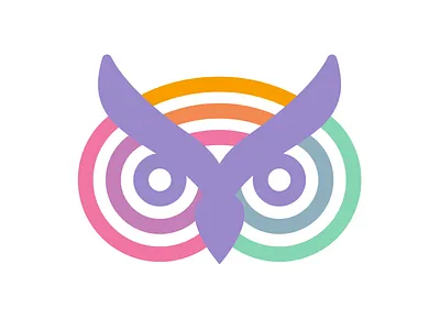 logo owl color test fun brand letter logo minimal monogram owl