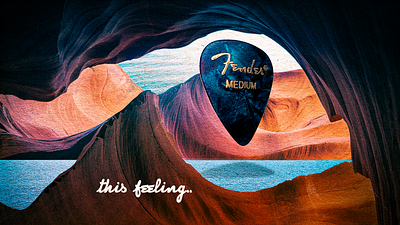 Fender Concept banner canyon desert fender guitar guitar pick music sea