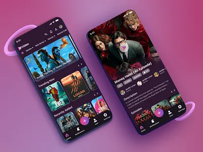 Video Streaming Mobile App android app designer app design app ui design cinema dark theme entertainment film graphic design ios app design mobile app mobile design movie app movie poster movie streaming movie streaming app netflix streaming streaming service uiux