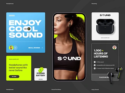 Sound Headphones - Gadget Branding agency brand brand guidelines brand identity brand sign branding business design halo halo lab identity logo logo design logo designer logotype marketing packaging smm startup visual identity