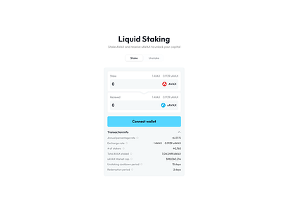 Liquidity staking redesign for Benqi.fi app design app ui blockchain crypto defi design finance liquidity pop up staking swap table toggle ui web design