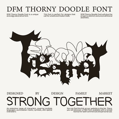 DFM Thorny Doodle Font - Sharp Distressed FREE Y2K Font badges brutal font brutalism font font free font graphic assets graphic design logo thorny font y2k font